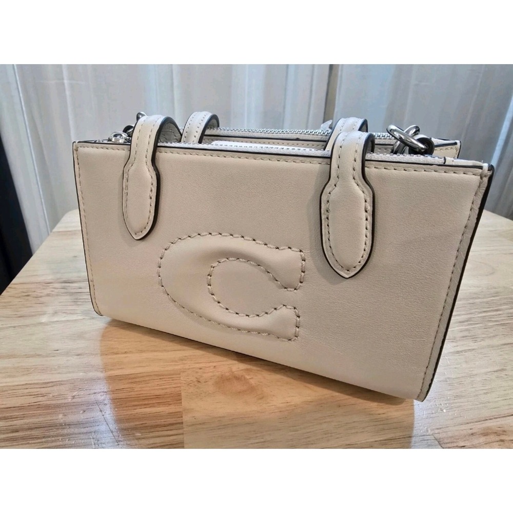 Coach Womens Nina Mini Tote Bag Silver/Chalk CT804 NWT